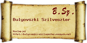 Bulyovszki Szilveszter névjegykártya